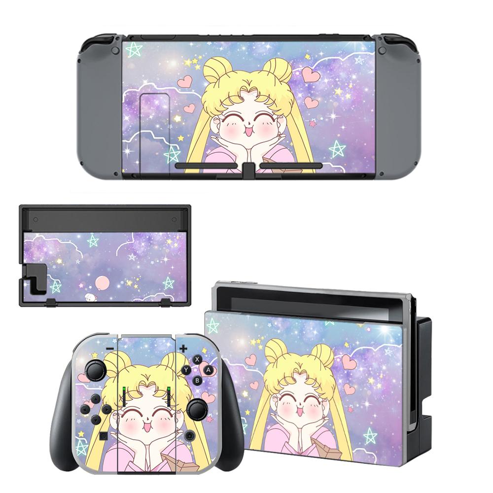 Pegatinas de piel de Sailor Moon para consola NS, pegatinas de vinilo para consola Nintendo Switch: KYSNS0766