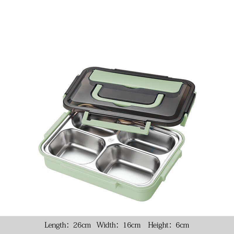 Japanse Kinderen Lunchbox 304 Rvs Bento Lunch Box Met Compartiment Servies Magnetron Voedsel Container Doos: H