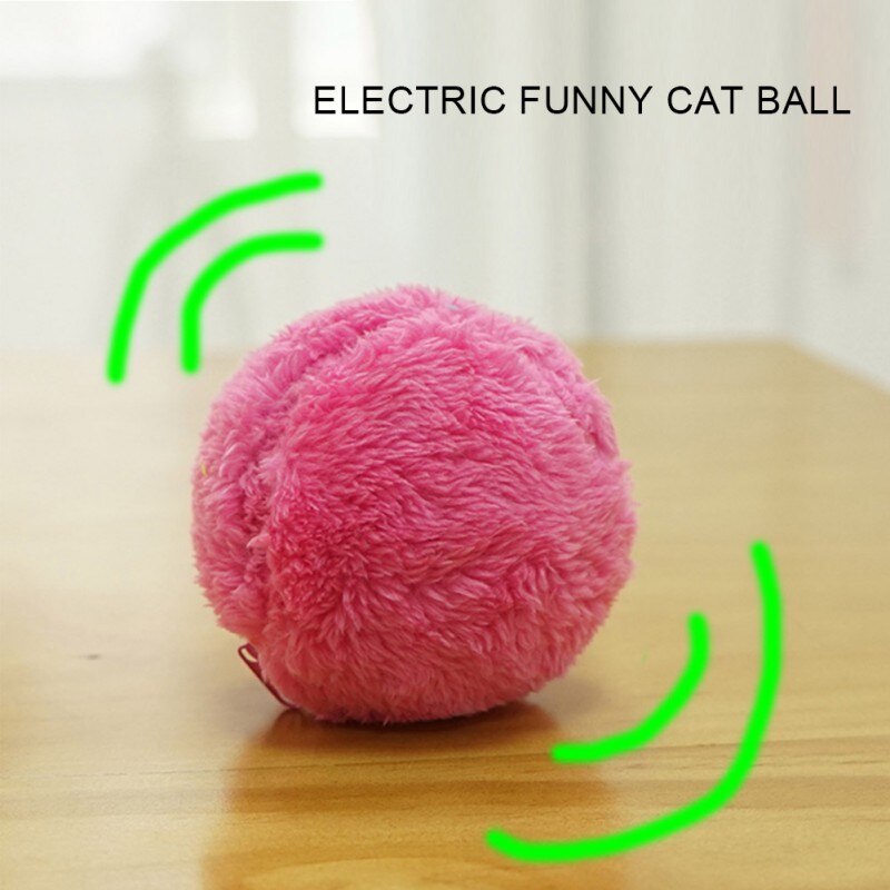 Gato-aspiradora automática con pelota mágica de juguete para mascotas, con 4 cubiertas de felpa de electricidad estática, juguete para quitar el polvo