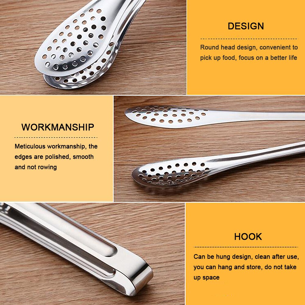 Stainless Steel Food Tongs Kitchen Utensils Buffet Cooking Tool Anti Heat Bread Clip Pastry Clamp Barbecue Kitchen Tongs Steel