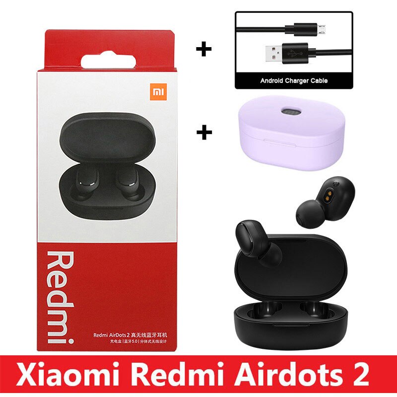Xiaomi-auriculares inalámbricos Redmi AirDots 2, audífonos intrauditivos con Bluetooth 5,0, originales, nuevos: with Cable and Case4