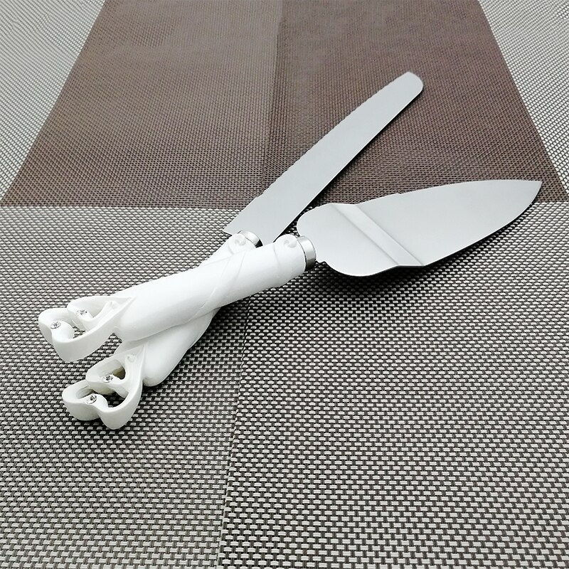 2pcs Stainless Steel cake decorating tools Cutter Server Set Wedding Birthday cake knife Handle Party Decoration Bread Scraper