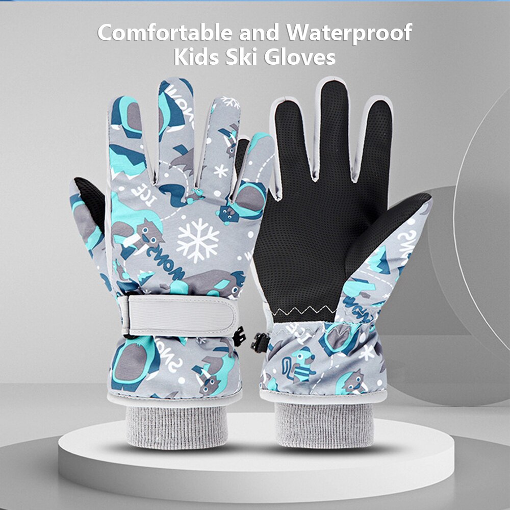 I più nuovi guanti da sci per bambini guanti invernali impermeabili guanti da neve caldi e confortevoli con motivi carini per bambini sci snowboard