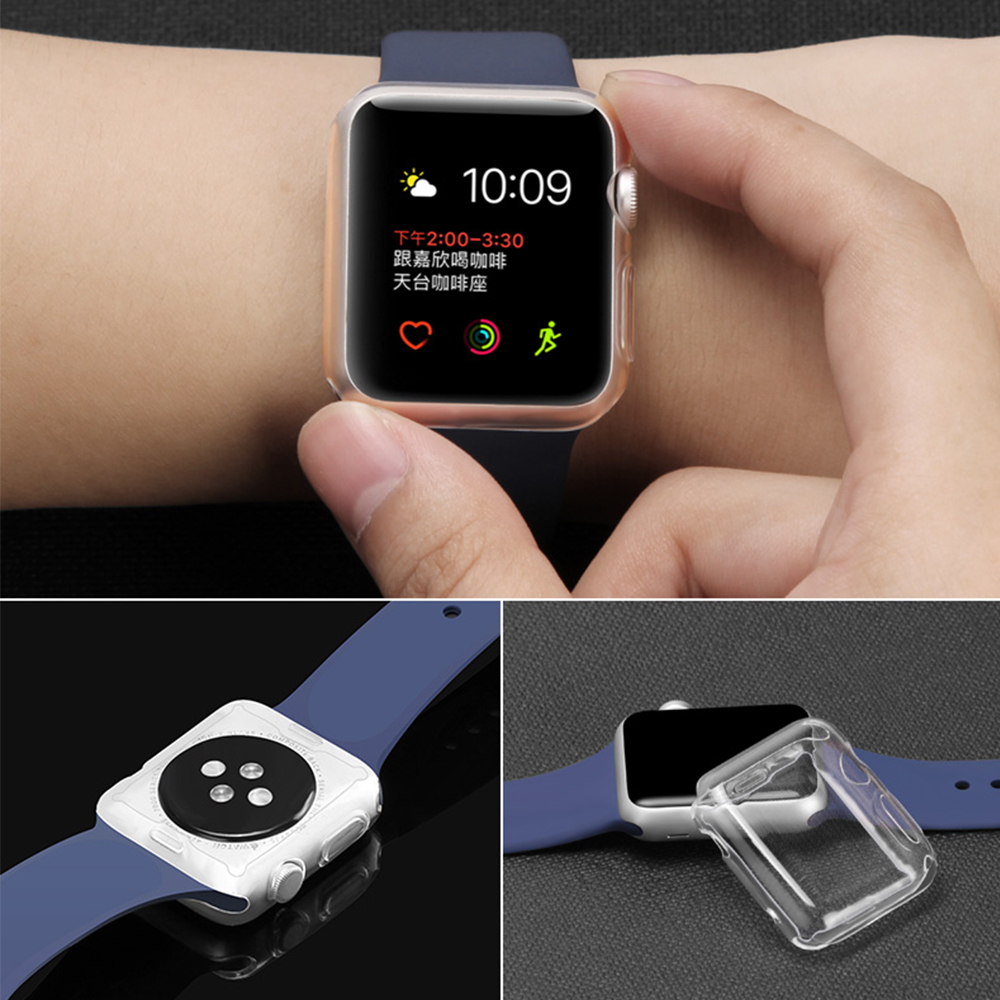 Case for apple watch 5 3 band 44mm 40mm apple watch cover iwatch band 42mm 40mm silicone Screen protector case soft All-around 4