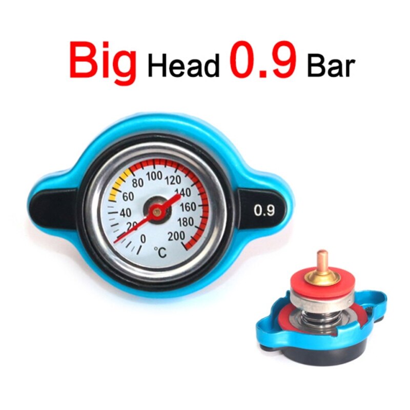 Radiator Cap with Temperature Gauge 0.9 Bar/ 1.1 Bar/1.3 Bar Universal Radiator Cap for Car Motorcycle High Pressure: 2