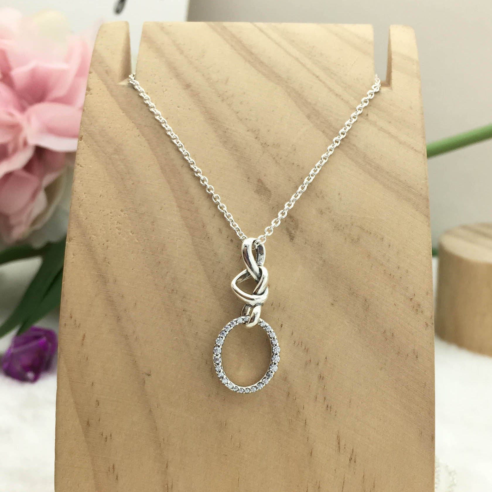 100% 925 Sterling Zilver Klassiek Geknoopt Hart Hanger Ketting Vrouwen Charm Mode Persoonlijkheid Sieraden