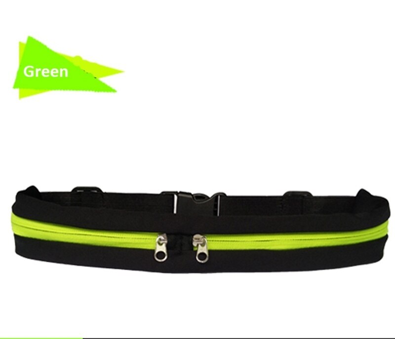 Sports taske løbende lomme taske lomme jogging bærbar vandtæt cykling bæltetaske udendørs telefon tyveripakke bæltetasker: Grøn
