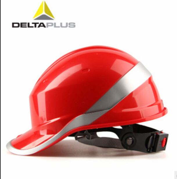 Us stock delta plus diamant v up hjälm hi vis builders hjälm med hakrem: Röd