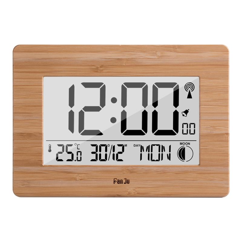Digital Wall Alarm Clock LCD Display Large Number Time Temperature Calendar Desktop Clock Modern Home Decor