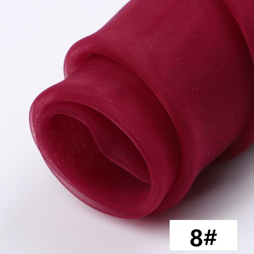 Tela de Organza de tul para costura de vestidos, faldas de tutú, boda, velos, cortinas, color negro, blanco, azul, rojo, por metro, 3M/5M/10M: 150cmx10M / 8