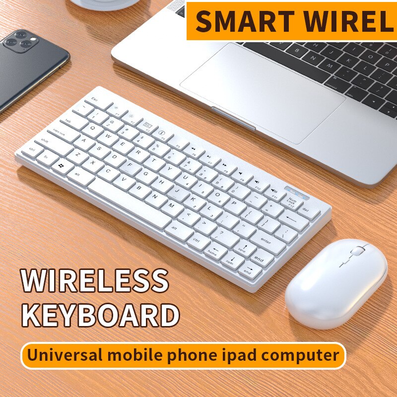 78-Key Wireless Keyboard Muis Set Oplaadbare 2.4G Draadloze Toetsenbord Mute Kantoor Mini Toetsenbord Muis Voor Laptop Desktop pc