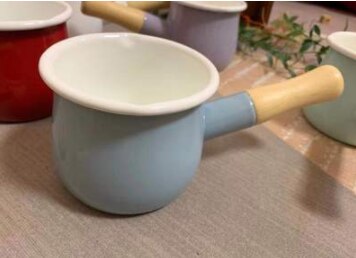 Japansk mini mælkepande elektromagnetisk ovn porcelæn emalje smør pande enkelt håndtag baby komfur kasserolle lille gryde
