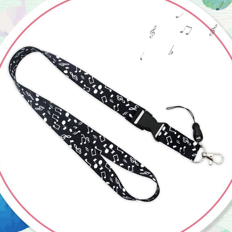 Musik Notizen Lanyard Keychain Lanyards Für Schlüssel Abzeichen ID Handy Seil Neck Straps Zubehör