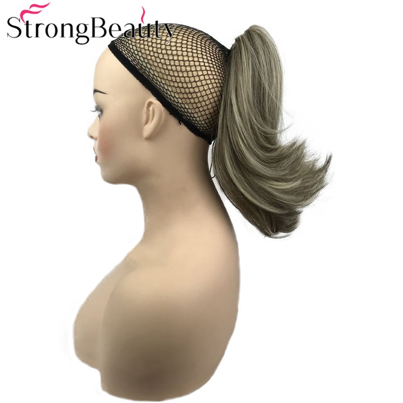 StrongBeauty Synthetische Lange Natural Straight WarpingPonytail Clip in/op Hair Stuk Klauw Clip Pony Tail Voor Hair Extensions
