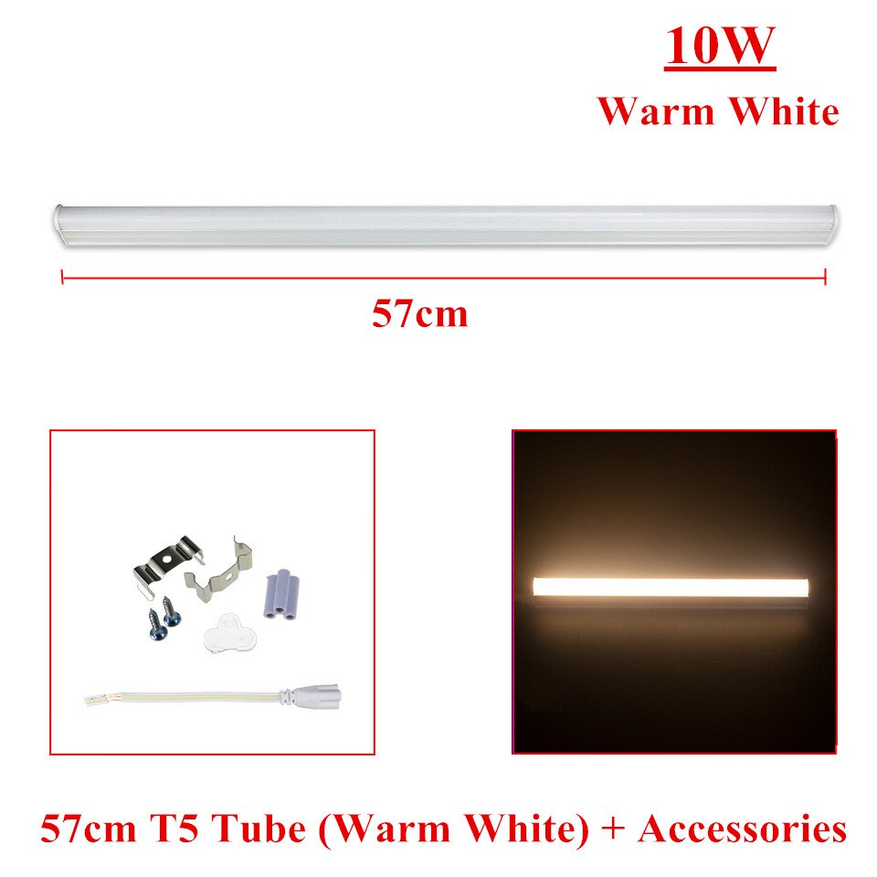 220/240v t5 led -rørvæglampe kold/varm hvid fluorescerende  t5 integreret lys led -rør 30cm 6w 60cm 10w 24/48 stk. led -rørlampe: 10w rør varm hvid