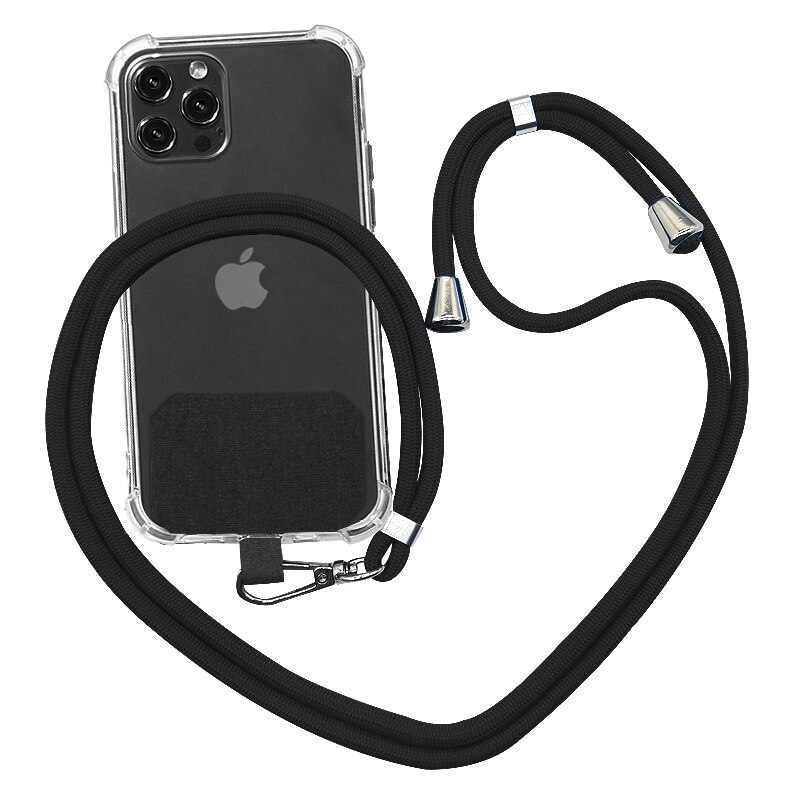 Cordón cruzado Universal para teléfono móvil, cuerda de nailon, parche, correa de teléfono móvil, cuerda suave para colgar en teléfono móvil, herramienta de costura: Dark Gray No Case