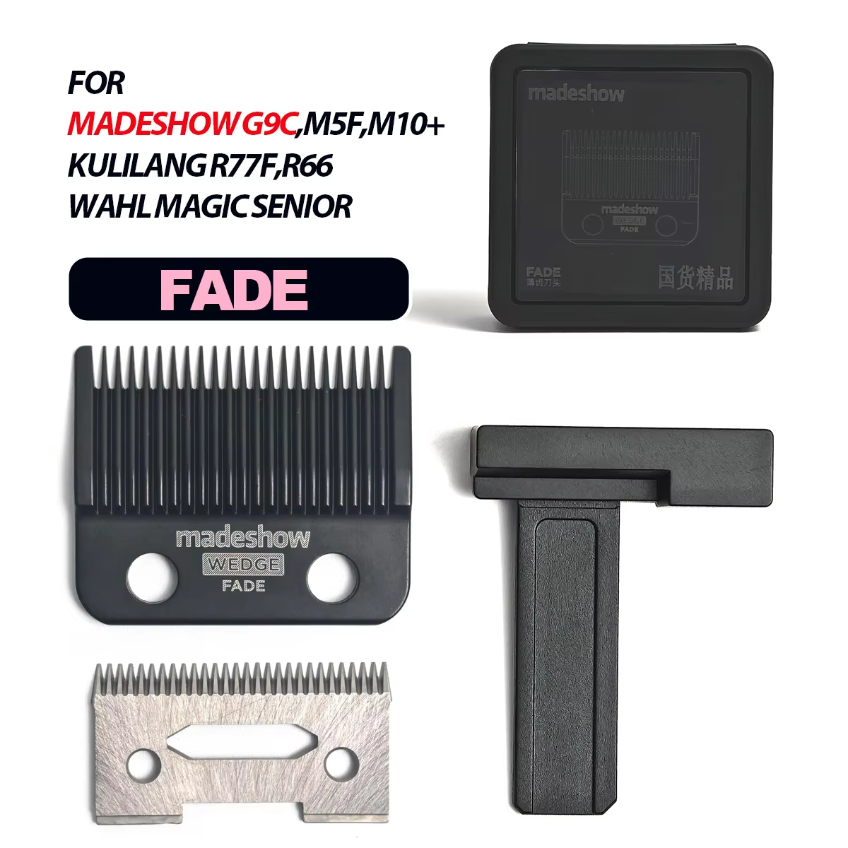 Madeshow Kulilang Standard Blades G9C M5F M10 R66 R77F Hair Clipper V-POWER Blade Trimmer Replacement Original Cutter Head: GRAY