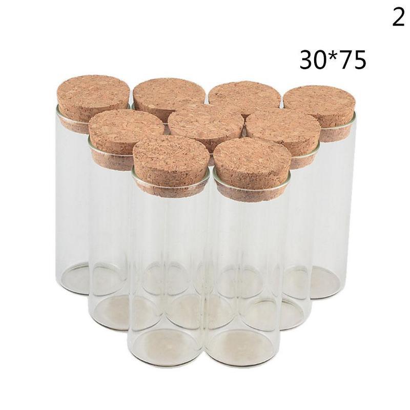 1pc Mini Glass Bottles With Cork Tiny Mini Vials Jar Clear Mini Glass Bottles With Corks Stopper DIY Handmade Wishing Bottle: 30x75mm
