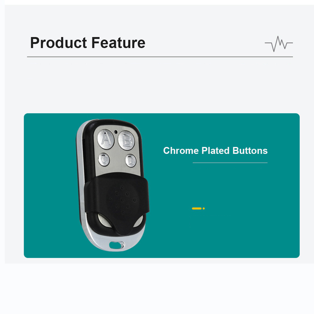 Universal 4 Buttons Garage Door Opener Remote Control Wireless 433MHZ Clone Fixed Code Duplicator Garage