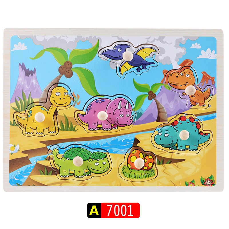 Baby Spielzeug Holz Puzzle/Hand Greifen Bord Set Vielzahl Pädagogisches Cartoon Puzzle Spielzeug für Kindergarten Kind: A7001