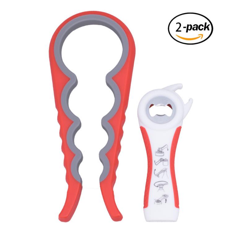 2 stuks/partij blikopener handmatige antislip draaidop flesopener deksel schroefklem flesopener: 2