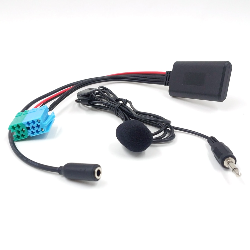 Biurlink 6 + 8 Pin Auto Radio Aux In Bluetooth Audio Adapter Kabel Handsfree Microfoon Voor Fiat Bravo Visteon radio &#39;S Vanaf 2007