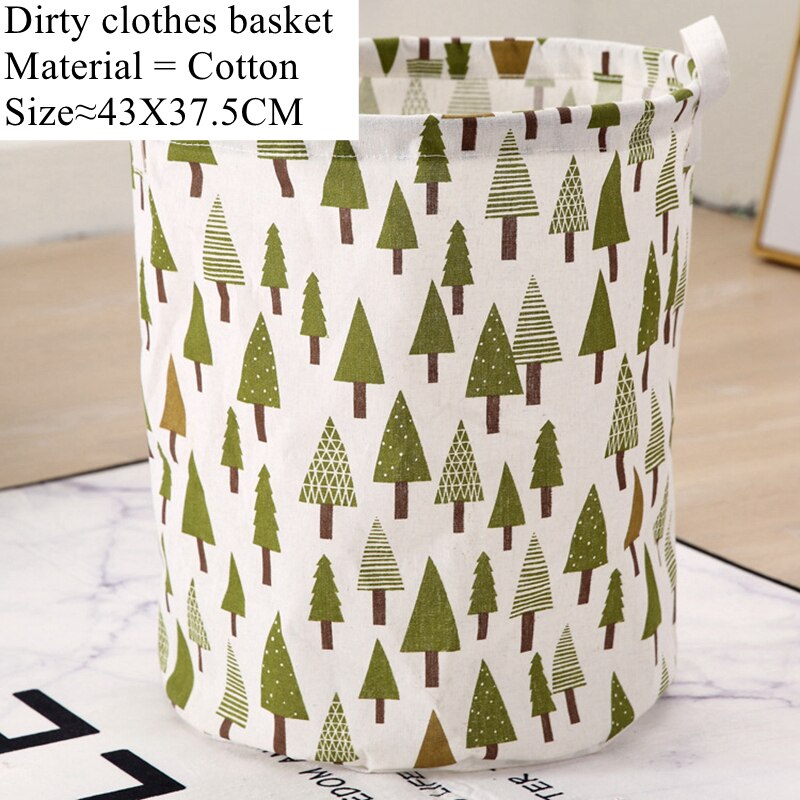 Zerolife – panier à linge pliable 33x35, joli panier de rangement pour linge divers, impression de cosmétiques, coton et lin, organisateur de bureau: 34004