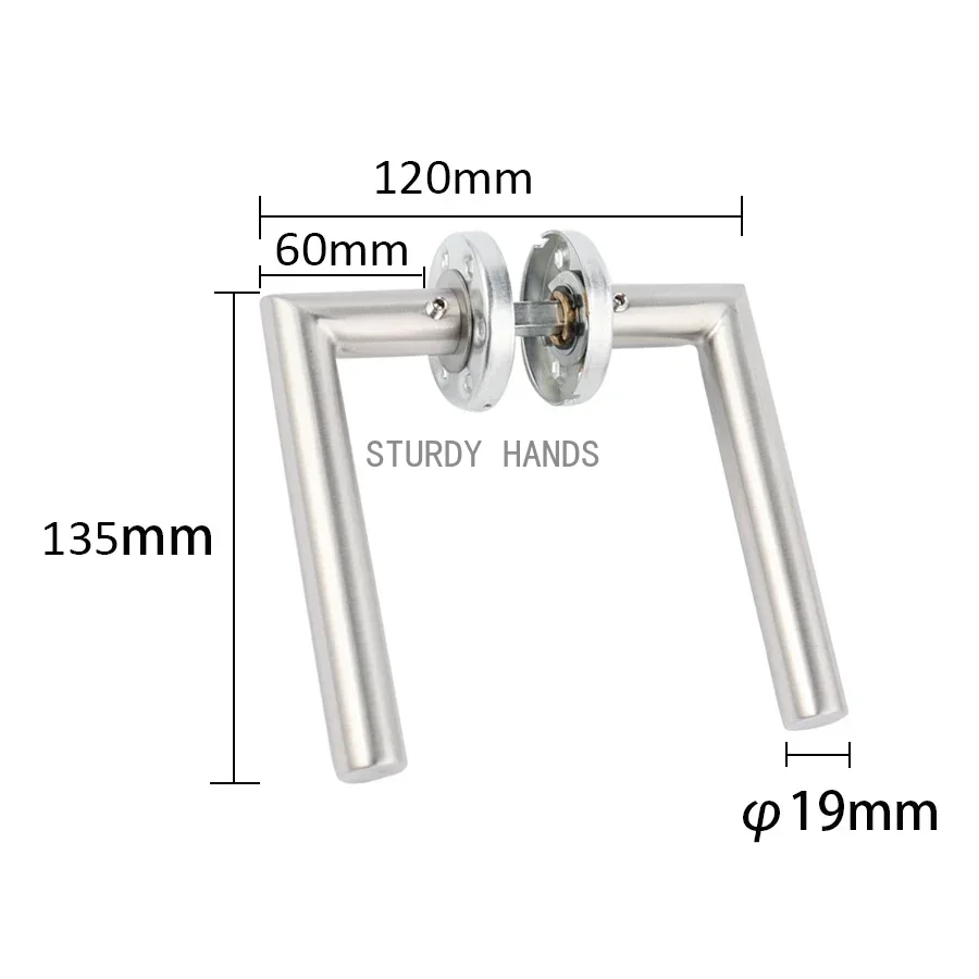 Deurgreepset Roestvrij staal interieur Thuis Deurkruk Slot Duurzame verstelbare klink Veiligheidsknop voor slaapkamer Badkamer: Champagne