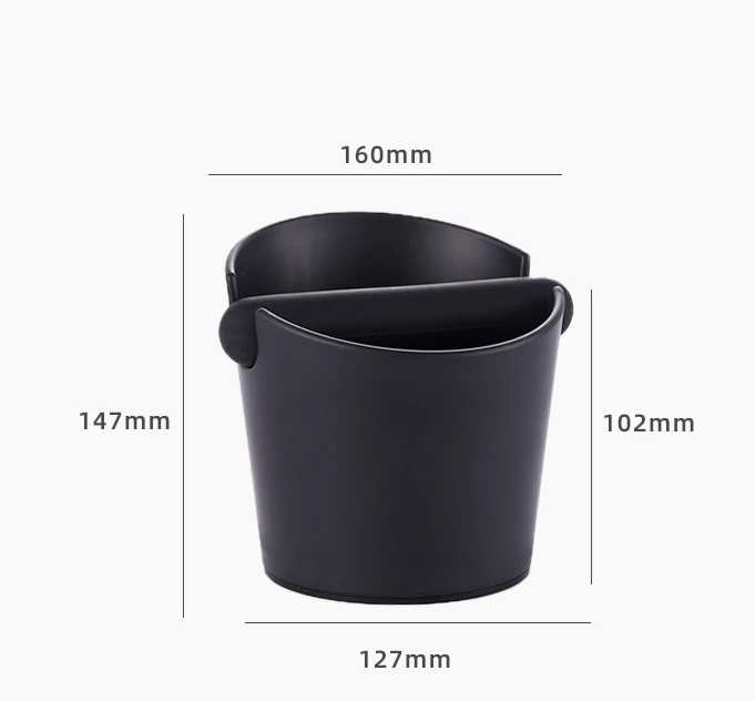 Boîte à café ABS, barre de frappe amovible, absorbant les chocs, outil Barista Durable, recyclage des marc de café, accessoires de filtre à café: Black
