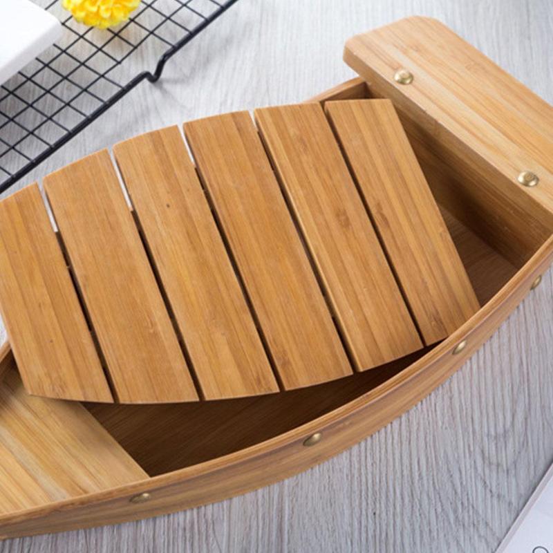 Botes de Sushi de cocina japonesa, utensilios de cocina, decoración surtida sencilla Sashimi, modelo de barco de madera hecho a mano, bandeja de almacenamiento de alimentos, estuche
