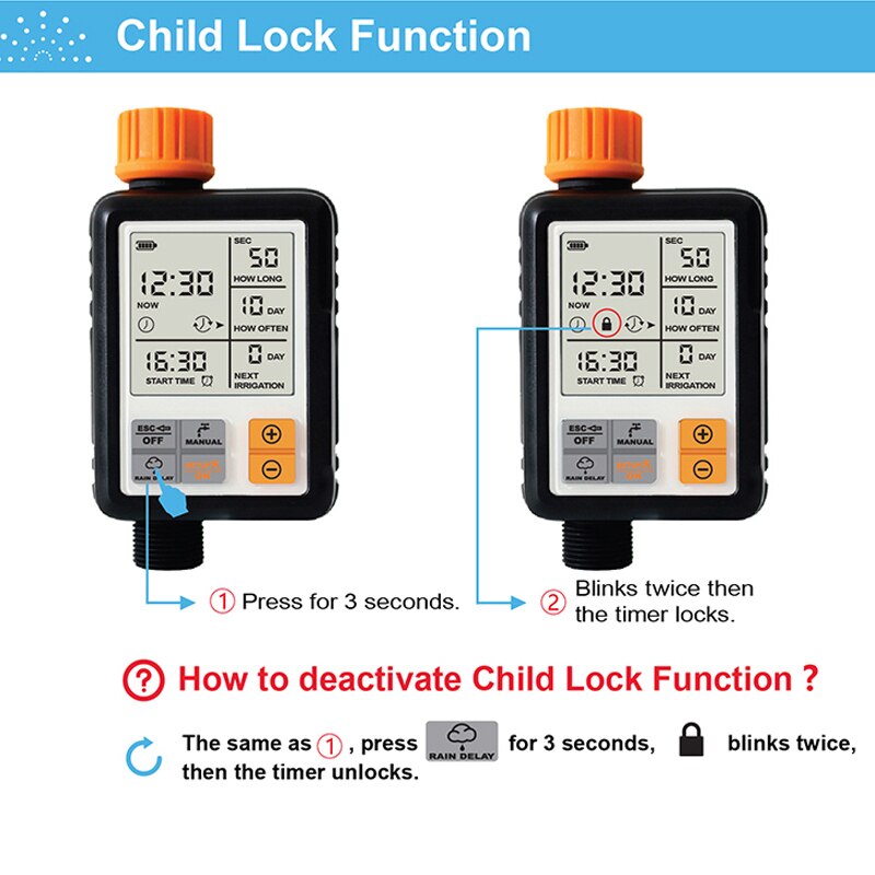 Irrigation Controller Waterproof Garden Watering Timer Automatic Garden Watering System