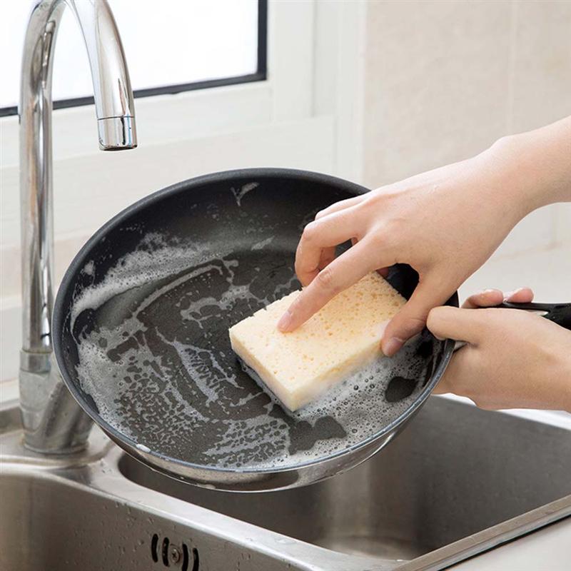 Estropajos multiusos 16 Uds., sin arañazos, limpieza de platos, utensilios, utensilios de cocina de doble cara, esponja para cocina y baño (negro)