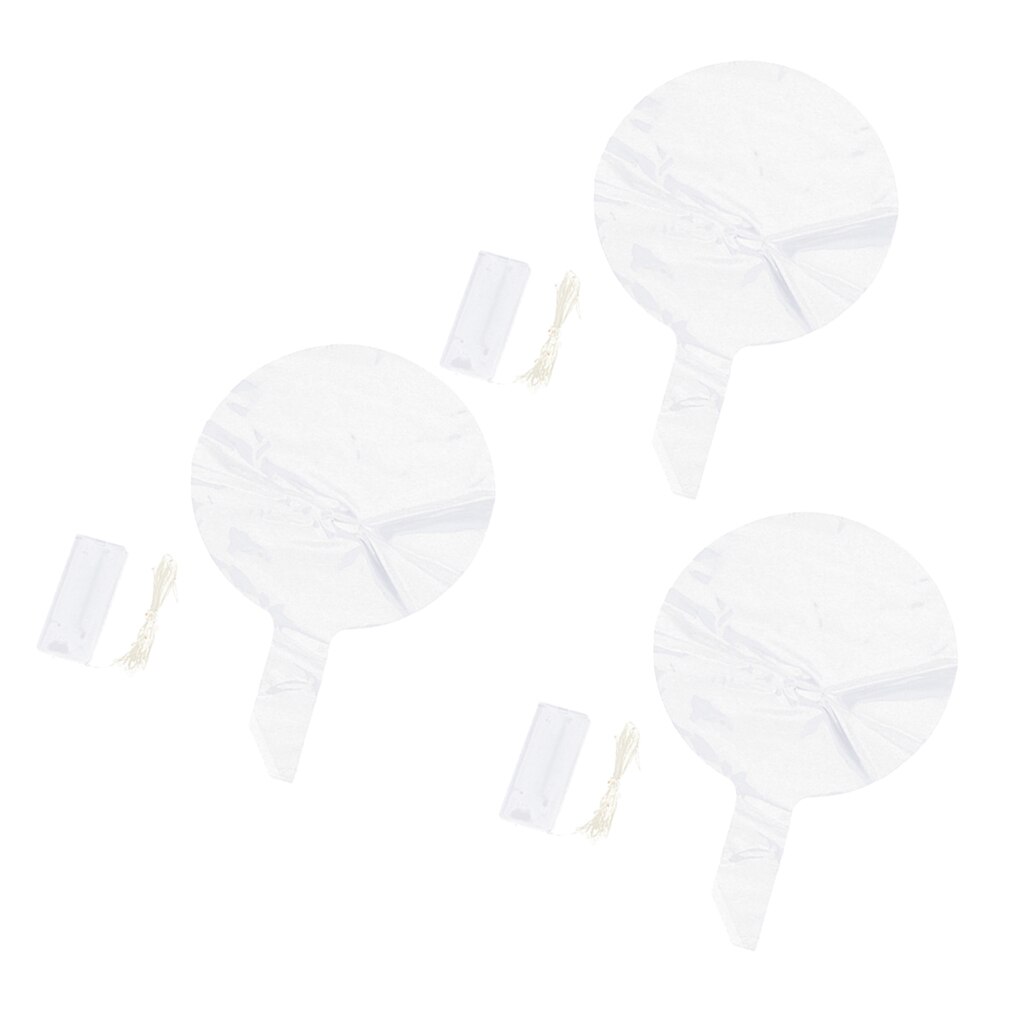 3x Large Round Clear Bubble Transparent Bobo Light Up Balloon Party LED Lamp
