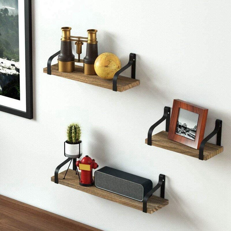 3 Piece Floating Shelf Wall Hanging, Wooden Wall S... – Grandado