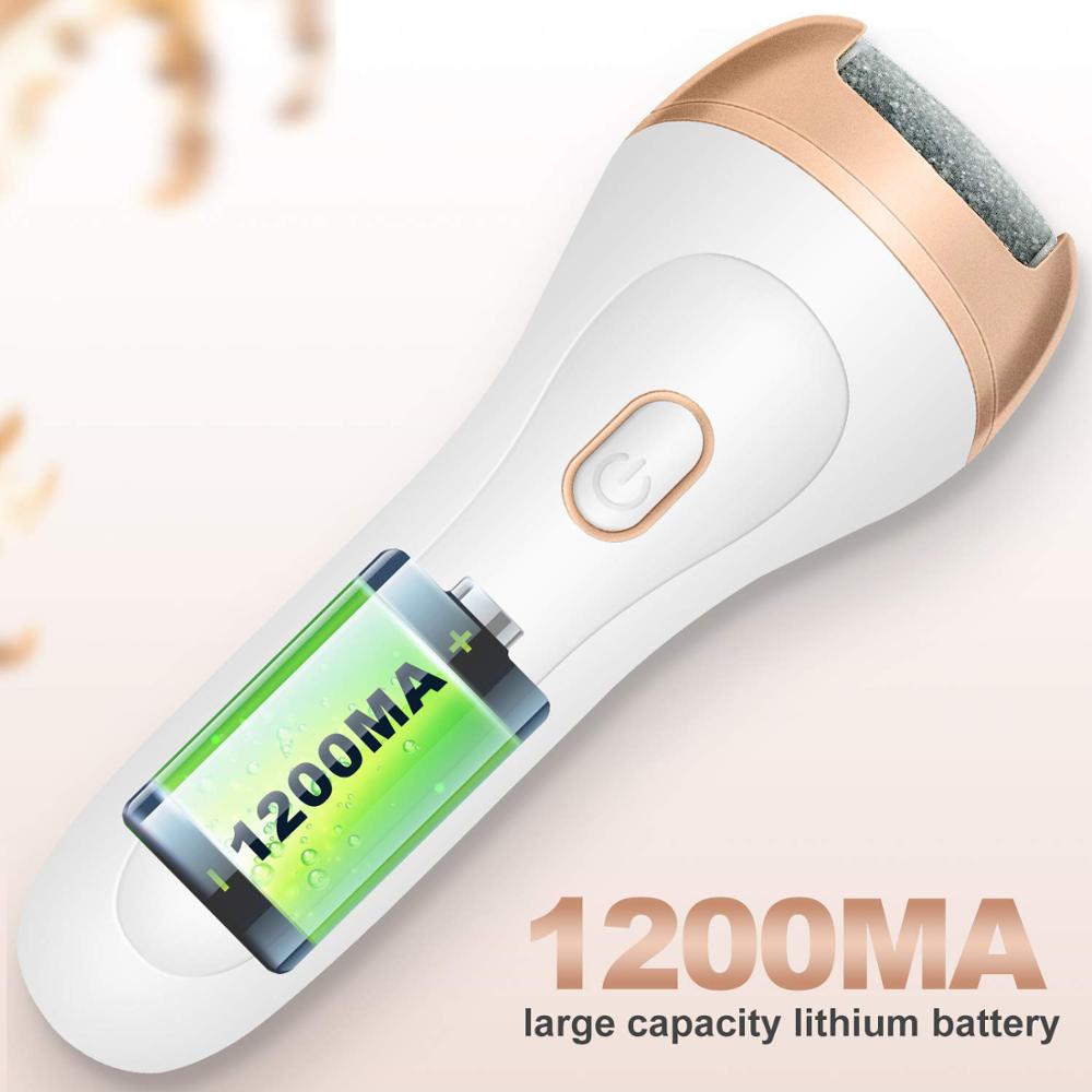 Lime électrique sans fil de pied de pédicure, décapant portatif de peau morte dure de décapant de peau de callosités exfoliant des outils lisses de soin de pied