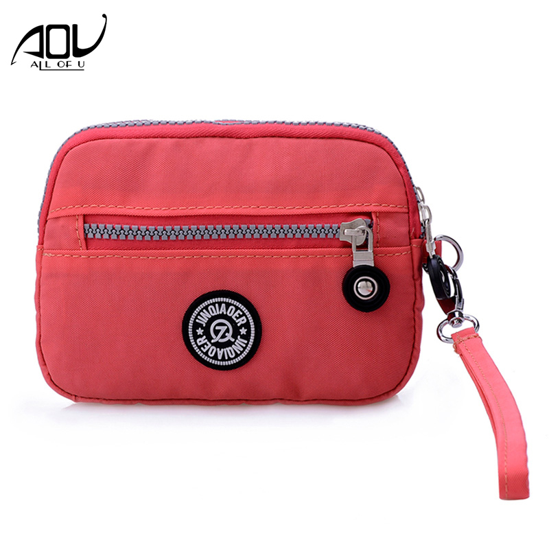 mini coin purse female clutch purse wallet wristlet bags for women waterproof nylon fabric handbag small packet sac