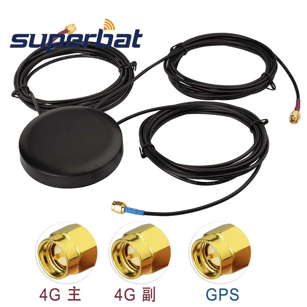 Superbat Low Profile GPS 4G LTE MIMO Screw Mount Omni-directional Antenna for Vehicle Truck RV Motorhomet Car Telematics Mobile