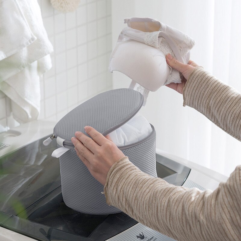 6 kpl japanilaistyylinen vaatteiden pesupussi kiinteä verkko pyykkipussi vetoketju sukat pesun järjestäjä kodin rintaliivit suojapussi