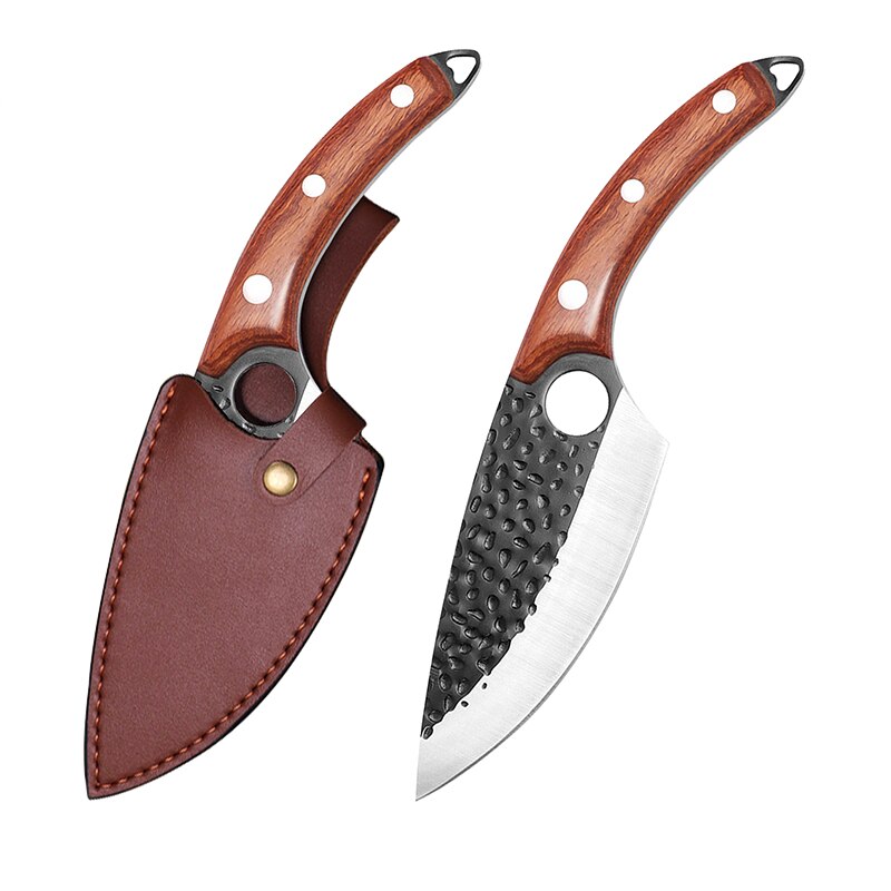 5.5 Inch Meat Cleaver Hand Forged Boning Knife Serbian Chef Knife Stainless Steel Kitchen Knife Butcher Fish Knife