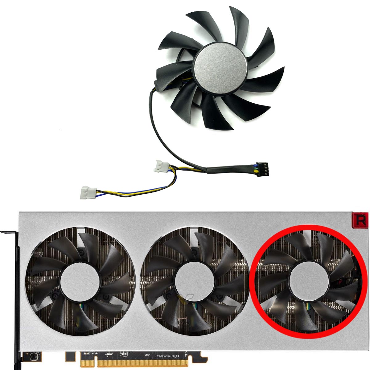 Nowość dla wymiennego wentylatora karty graficznej AMD Radeon VII FD8015H12S: Czerwony