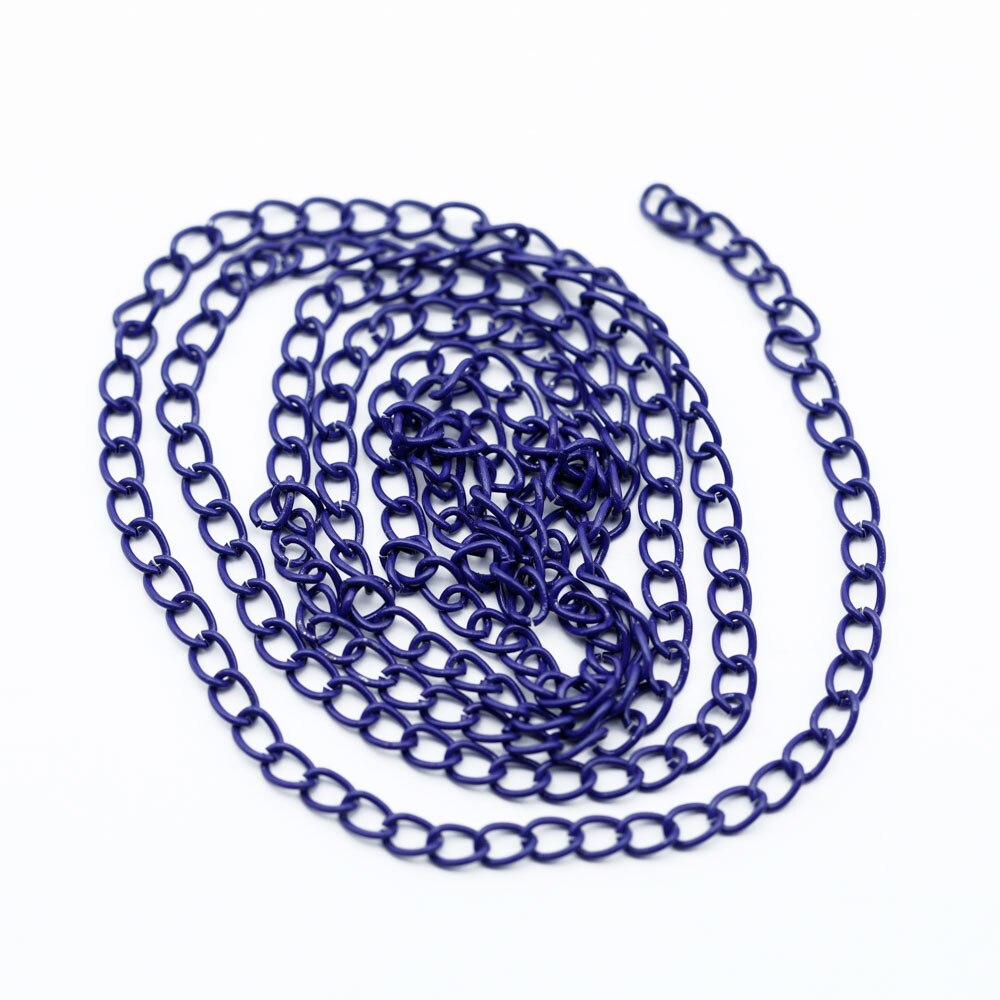 2 m/lot łańcuszki metalowe kolorowe łączenie łańcucha połączenie łańcucha rozszerzenie łańcucha dla DIY komponenty do wyrobu biżuterii styl boho: royal blue
