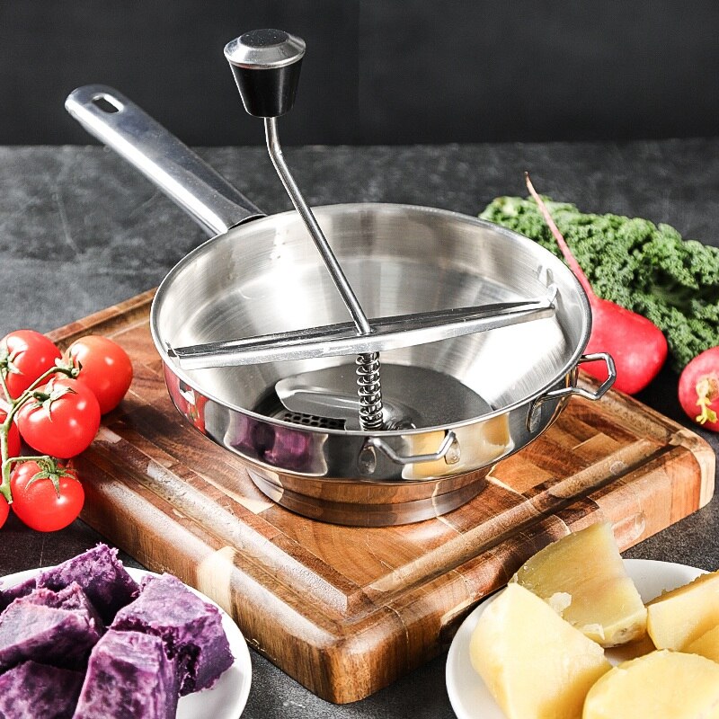 Molino giratorio de alimentos de acero inoxidable ideal para hacer puré o sopas de verduras tomates herramientas creativas de cocina para el hogar