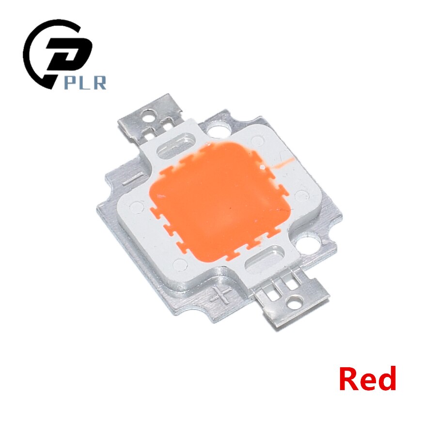 10 kpl 12v-15v 10w tehokasta integroitua led-lamppusirua smd-polttimo valonheittimen kohdevalaistukseen valkoinen/lämmin valkoinen/punainen/vihreä/sininen/keltainen: Punainen