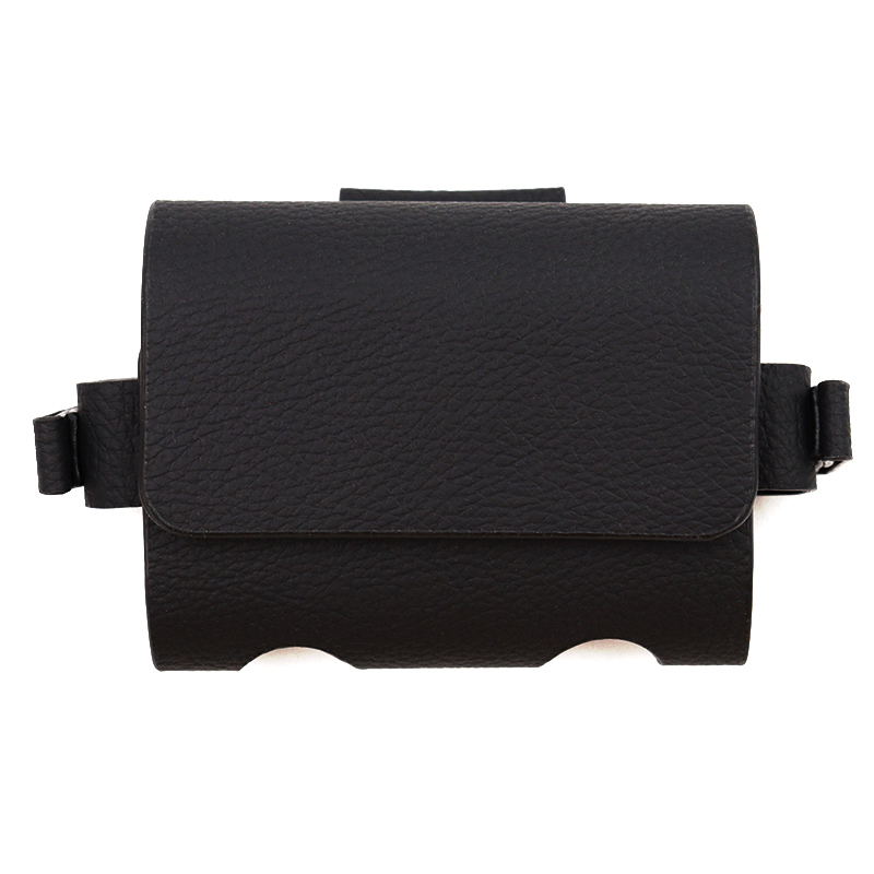 Golfväskor, resefodral, golfbollsväska, bärbar midjeväska i pu-läder för 2 golfbollar och 4 golftees: Svart