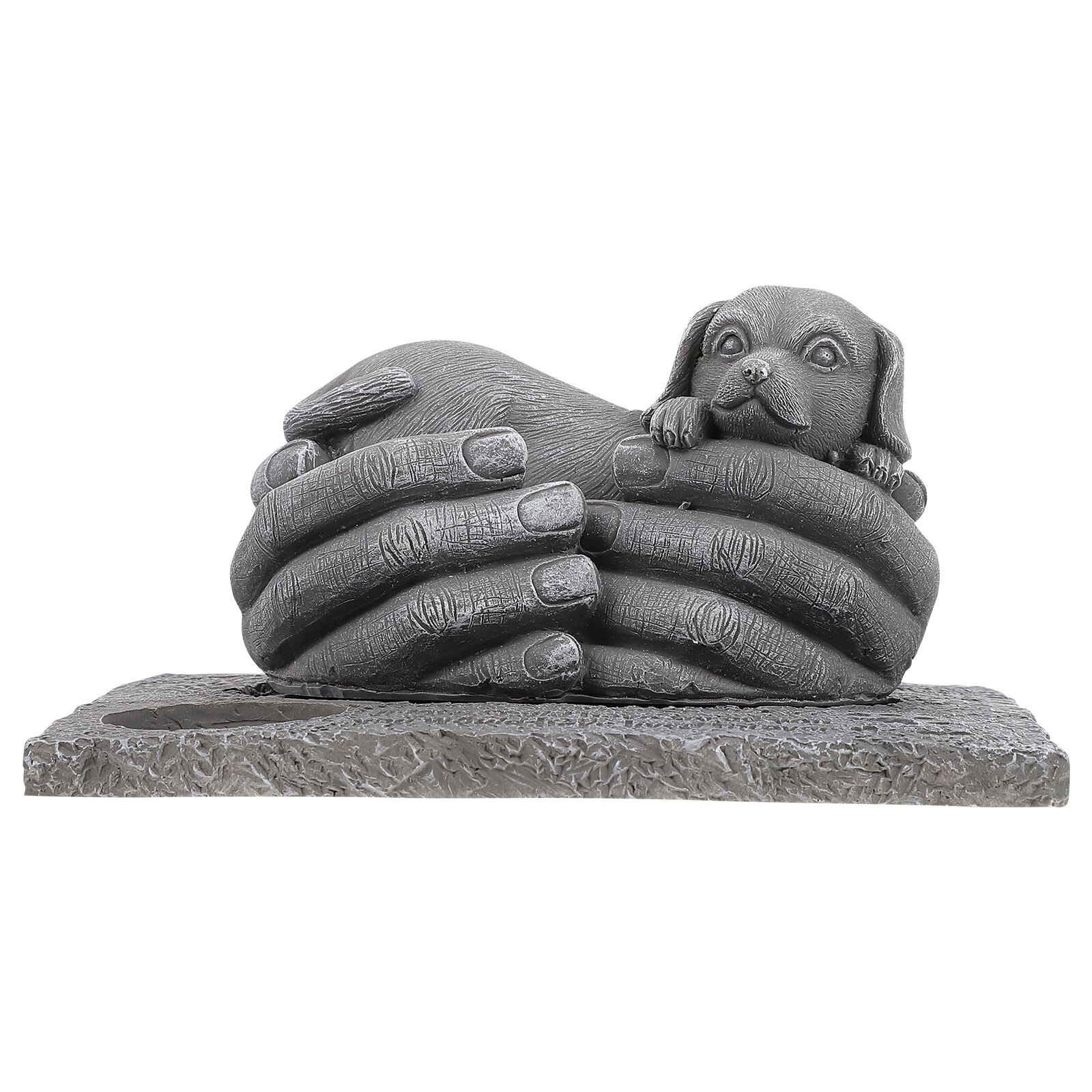 Porte-bougie en forme de pierre tombale, accessoire de prière, porte-bougie en plein Air, ornement, pour chien, chat, 1 pièce: Grey dog