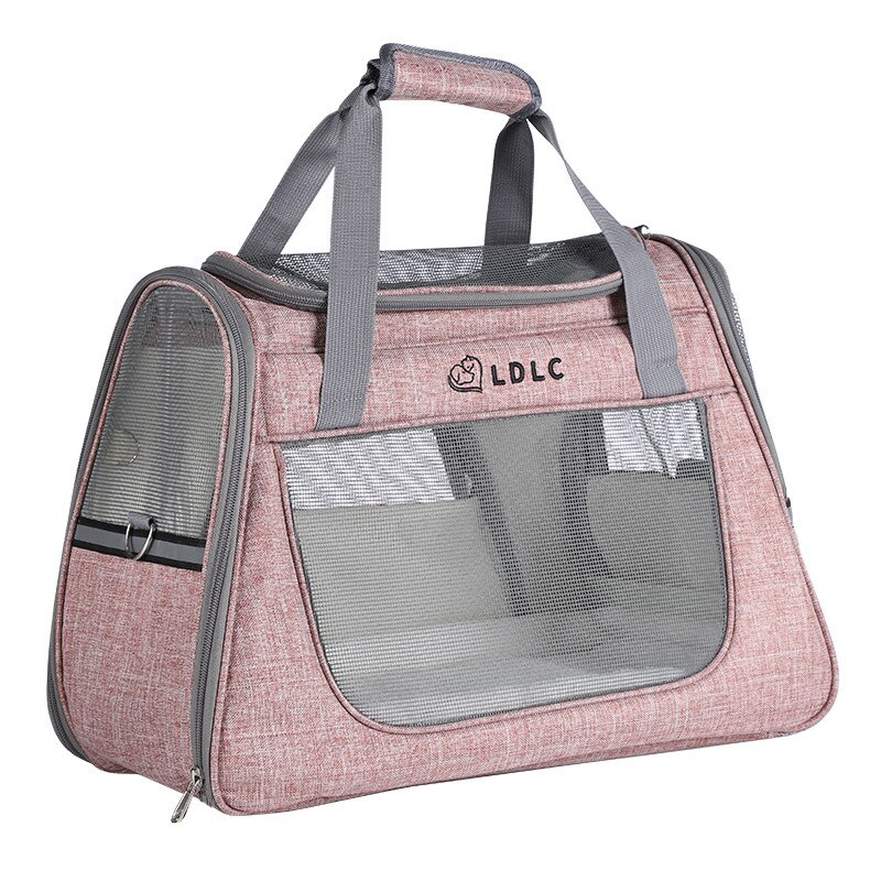 Dierbenodigdheden Ademende Schouder Kat Zak Sheer Mesh Puppy Handtas Hond Carrier Outdoor Travel Gereedschap Kitten Draagtas: Pink