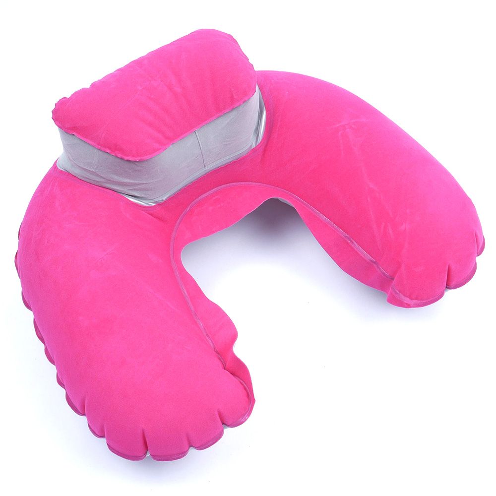 1 pc rejsepuder oppustelig nakkepude u-form blow up nakkepude pvc flocking pude til flyrejsetilbehør