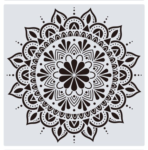 12 tommer store delikate mandala-sjablonger for vegg-, gulv-, fliser-, møbelmaling: Tzlarge -05