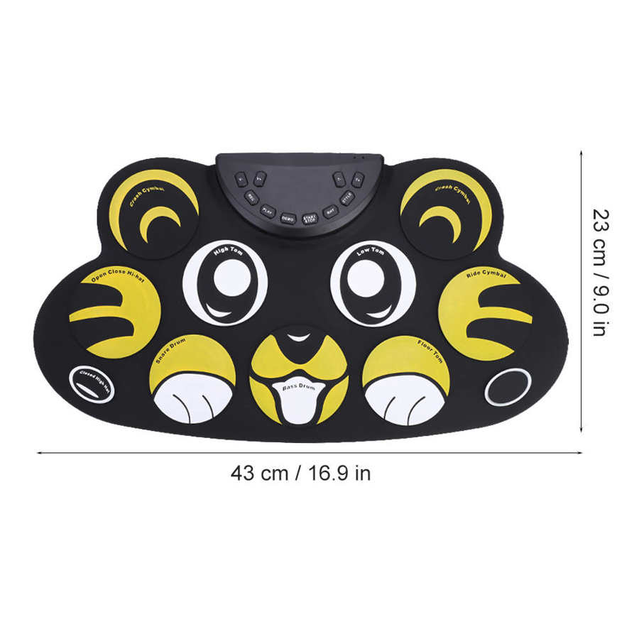 Portable Roll-Up Electronic Pad Kit with Pedals Sticks Accessory Set