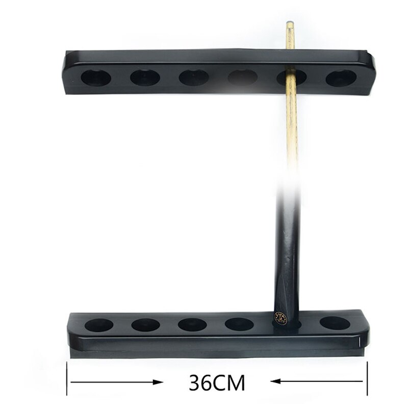 6 Holes Pool Stick Holder Stand Cue Rack Billiard Tool Space Saving Wall Mount Pool Cue Holder